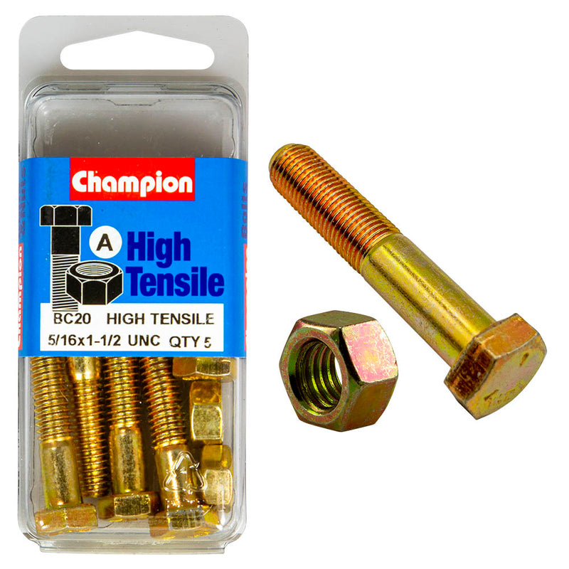 Champion UNC Bolts & Nuts Pack - BC20