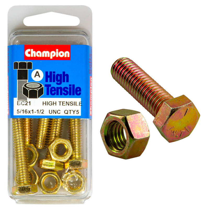 Champion UNC Bolts & Nuts Pack - BC21