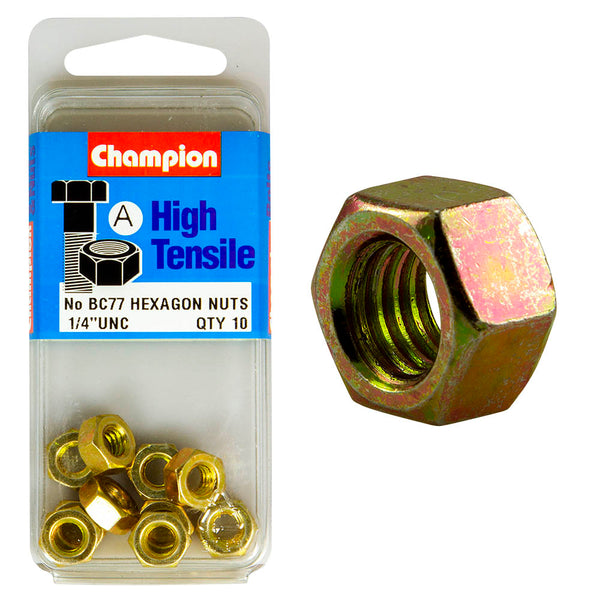 Champion 1/4" UNC Nuts Pack - BC77