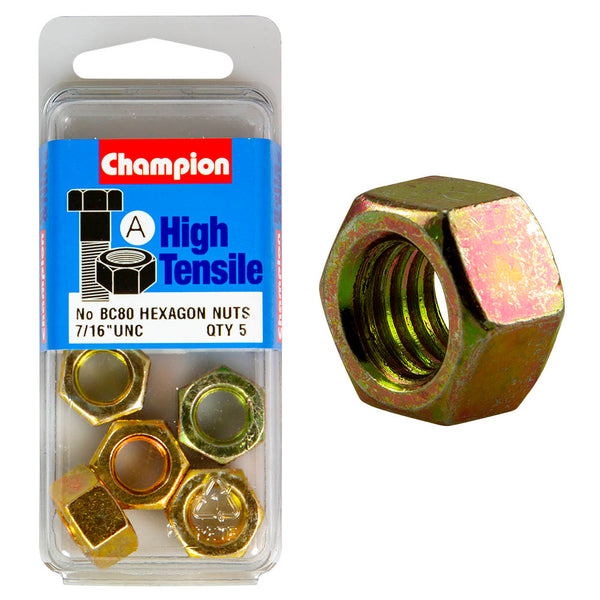 Champion 7/16" UNC Nuts Pack - BC80