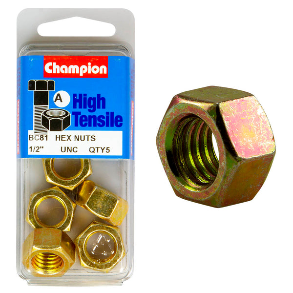 Champion 1/2" UNC Nuts Pack - BC81