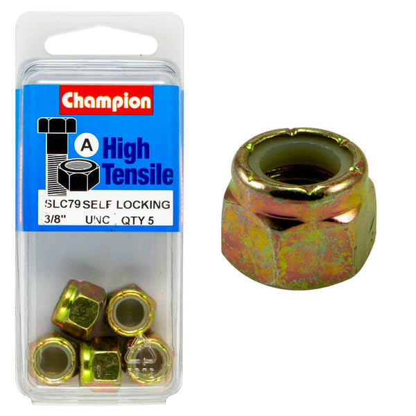 Champion 3/8" UNC Self Locking Nylon Nuts Pack - SLC79