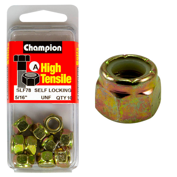 Champion 5/16" UNF Self Locking Nylon Nuts Pack - SLF78