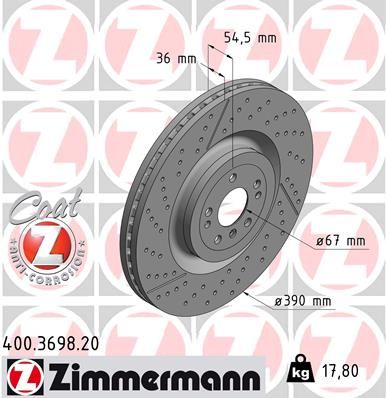 Zimmermann Brake Disc Rotor [Fits: Mercedes W166] - 400.3698.20