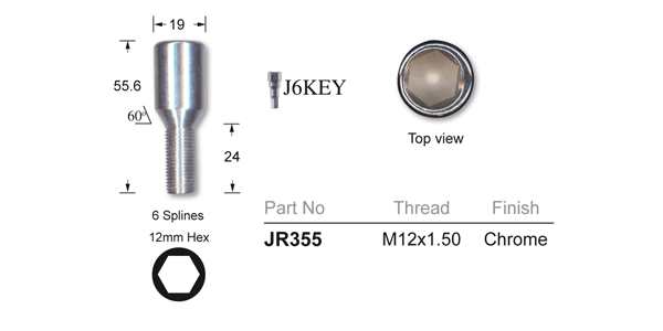 Allen Key Wheel Bolt - JR355